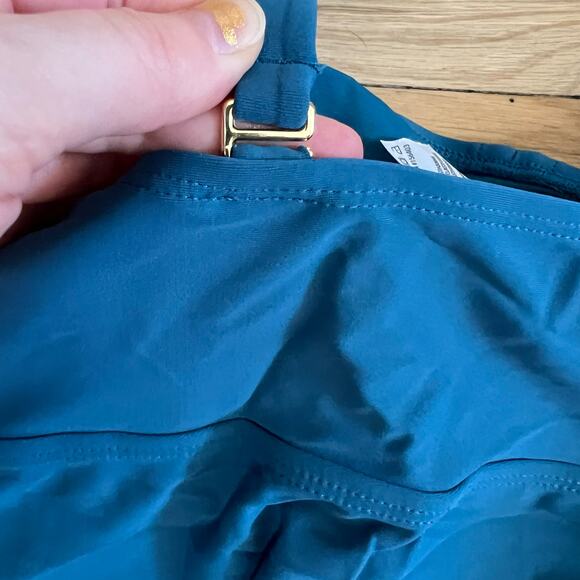 NEW Shapermint Women's L Wireless Adjustable Ruched Front Tie Tankini Teal Blue - Picture 6 of 10